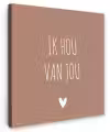 Quotes - Ik hou van jou - Spreuken Tuinposter op houten frame 2 cm dik klein -3d