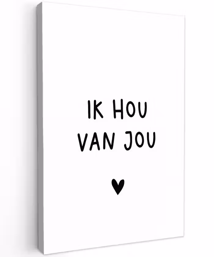 Quotes - Ik hou van jou - Spreuken Tuinposter op houten frame 2 cm dik klein -3d