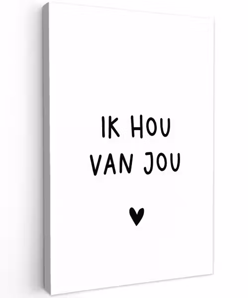 Quotes - Ik hou van jou - Spreuken Tuinposter op houten frame 2 cm dik klein -3d