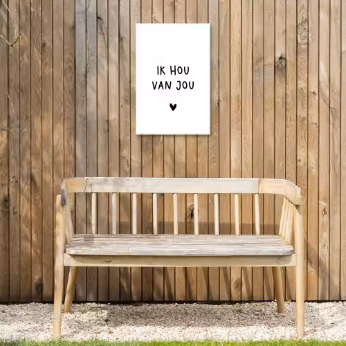 Quotes - Ik hou van jou - Spreuken Tuinposter op houten frame 2 cm dik klein -sfeer4
