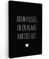 Quotes - Adem kusjes in en blaas hartjes uit - Spreuken Tuinposter op houten frame 2 cm dik klein -3d