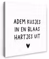 Quotes - Adem kusjes in en blaas hartjes uit - Spreuken Tuinposter op houten frame 2 cm dik klein -3d