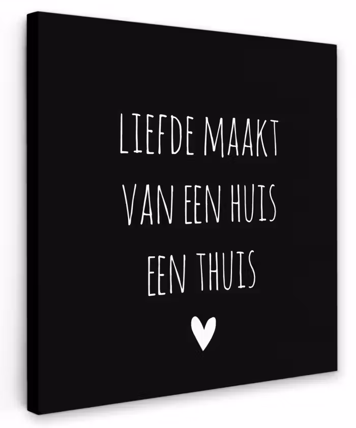 Quotes - Liefde maakt van een huis een thuis - Spreuken Tuinposter op houten frame 2 cm dik klein -3d