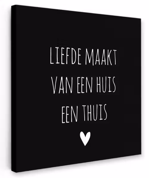 Quotes - Liefde maakt van een huis een thuis - Spreuken Tuinposter op houten frame 2 cm dik klein -3d