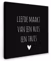 Quotes - Liefde maakt van een huis een thuis - Spreuken Tuinposter op houten frame 2 cm dik klein -3d