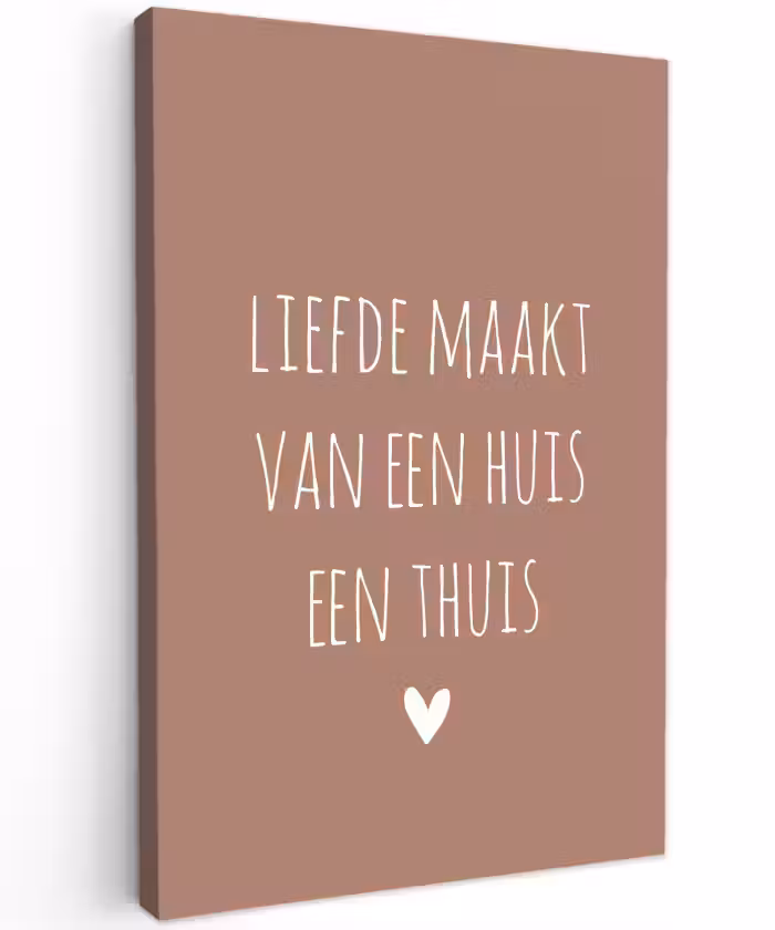 Quotes - Liefde maakt van een huis een thuis - Spreuken Tuinposter op houten frame 2 cm dik klein -3d