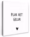 Quotes - Pluk het geluk - Spreuken Tuinposter op houten frame 2 cm dik klein -3d