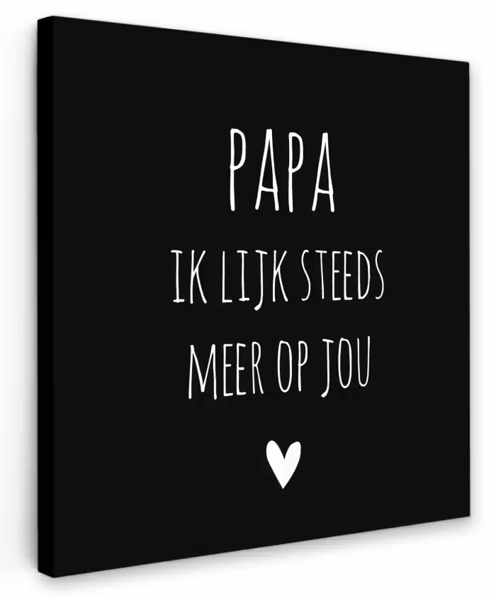 Quotes - Papa ik lijk steeds meer op jou - Stef Bos - Papa - Spreuken Tuinposter op houten frame 2 cm dik klein -3d