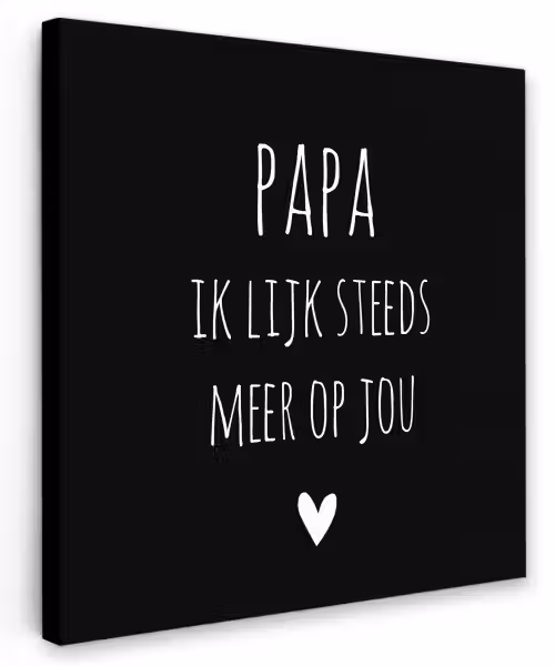 Quotes - Papa ik lijk steeds meer op jou - Stef Bos - Papa - Spreuken Tuinposter op houten frame 2 cm dik klein -3d