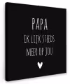 Quotes - Papa ik lijk steeds meer op jou - Stef Bos - Papa - Spreuken Tuinposter op houten frame 2 cm dik klein -3d