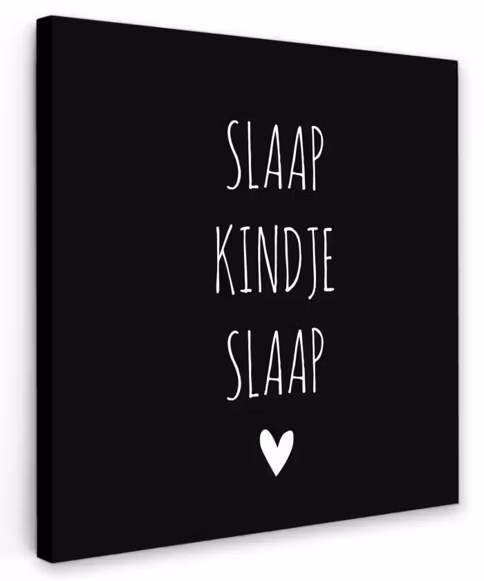 Quotes - Slaap kindje slaap - Spreuken Tuinposter op houten frame 2 cm dik klein -3d