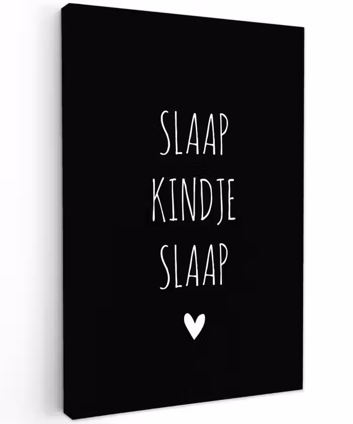 Quotes - Slaap kindje slaap - Spreuken Tuinposter op houten frame 2 cm dik klein -3d