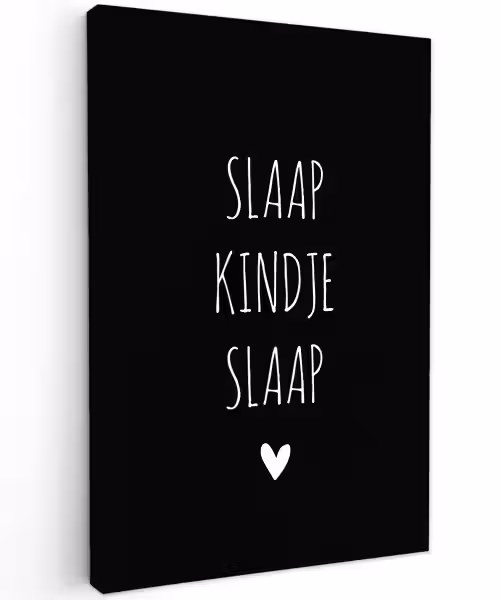 Quotes - Slaap kindje slaap - Spreuken Tuinposter op houten frame 2 cm dik klein -3d