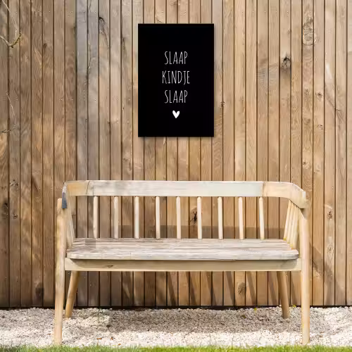 Quotes - Slaap kindje slaap - Spreuken Tuinposter op houten frame 2 cm dik klein -sfeer4