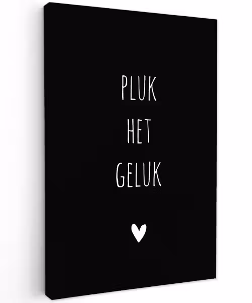 Quotes - Spreuken - Pluk het geluk Tuinposter op houten frame 2 cm dik klein -3d