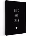 Quotes - Spreuken - Pluk het geluk Tuinposter op houten frame 2 cm dik klein -3d