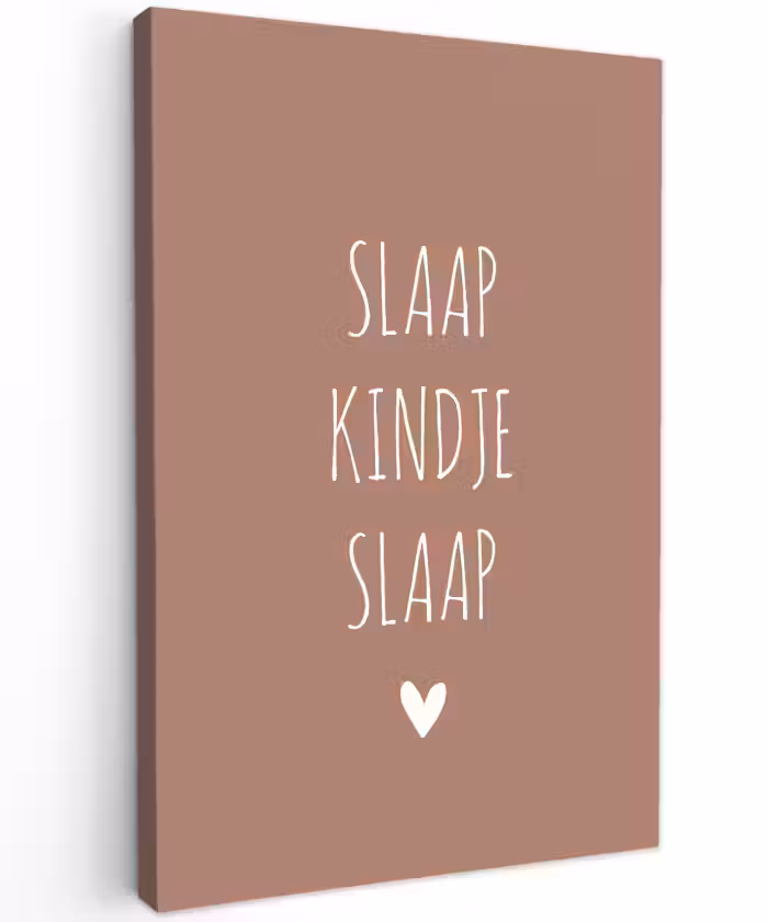 Quotes - Spreuken - Slaap kindje slaap Tuinposter op houten frame 2 cm dik klein -3d