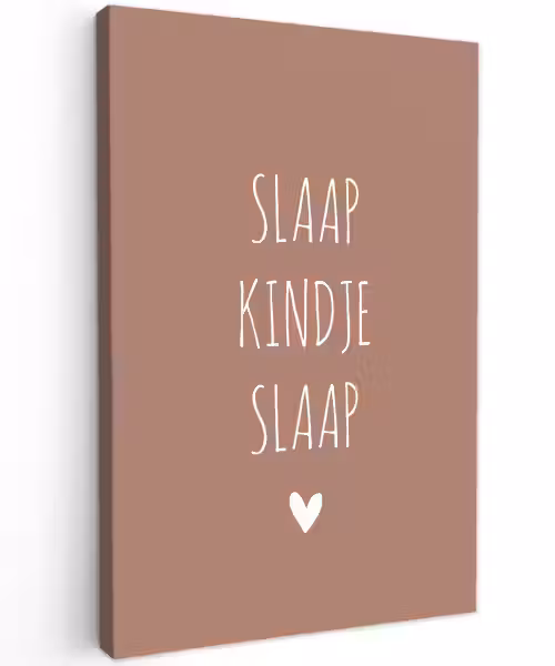 Quotes - Spreuken - Slaap kindje slaap Tuinposter op houten frame 2 cm dik klein -3d