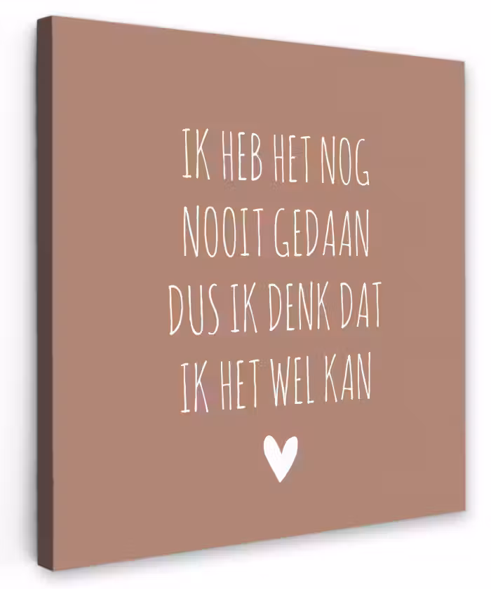 Quotes - Spreuken - Ik heb het nog nooit gedaan dus Tuinposter op houten frame 2 cm dik klein -3d