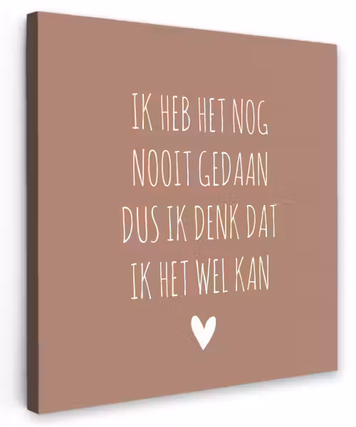Quotes - Spreuken - Ik heb het nog nooit gedaan dus Tuinposter op houten frame 2 cm dik klein -3d