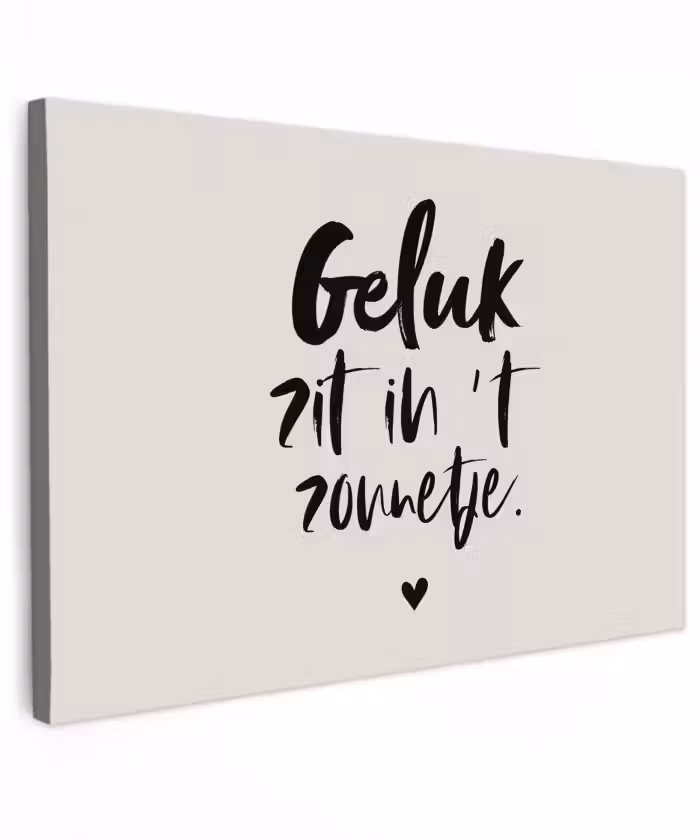 Quotes - Tekst - Geluk zit in 't zonnetje - Zomer Tuinposter op houten frame 2 cm dik klein -3d