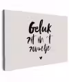 Quotes - Tekst - Geluk zit in 't zonnetje - Zomer Tuinposter op houten frame 2 cm dik klein -3d
