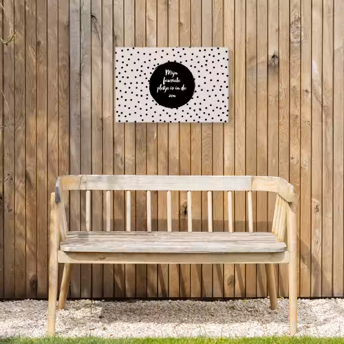 Quotes - Tekst - Tuin - Mijn favoriete plekje is in de zon - Zon Tuinposter op houten frame 2 cm dik klein -sfeer4