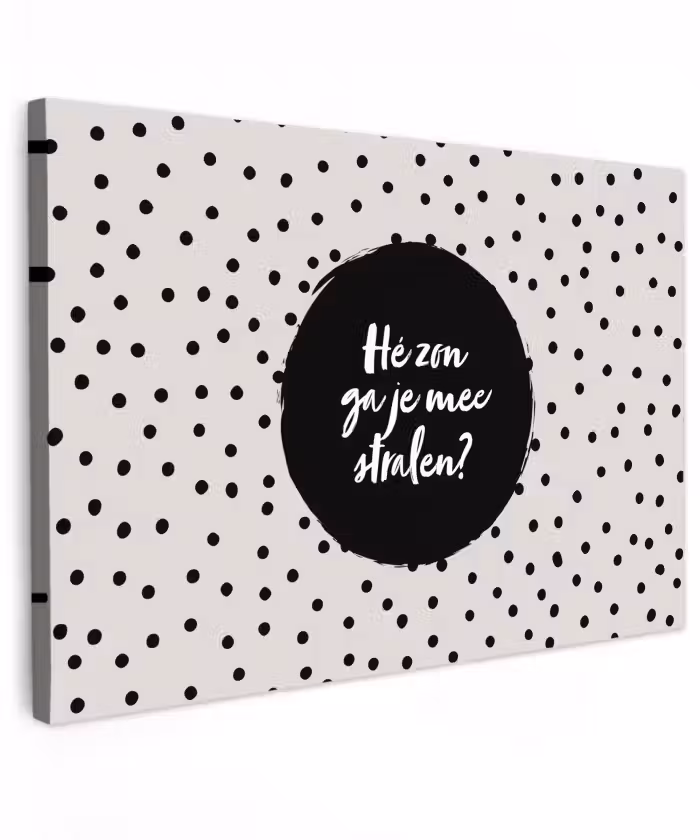 Quotes - Tekst - Hé zon ga je mee stralen? - Zon Tuinposter op houten frame 2 cm dik klein -3d