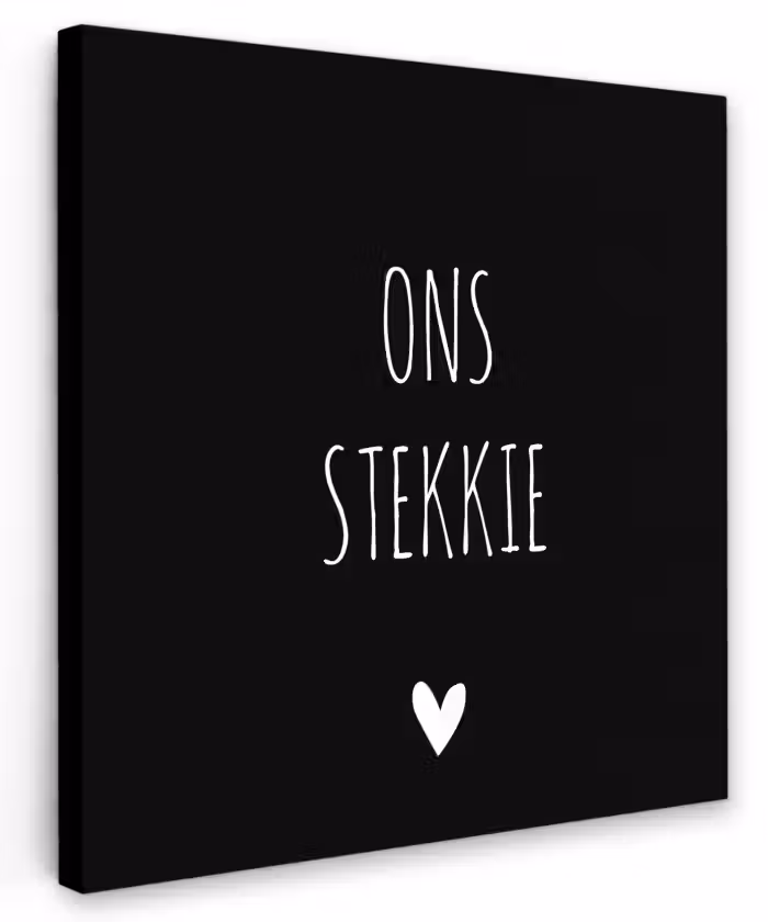 Quotes - Stekkie - Ons stekkie Tuinposter op houten frame 2 cm dik klein -3d