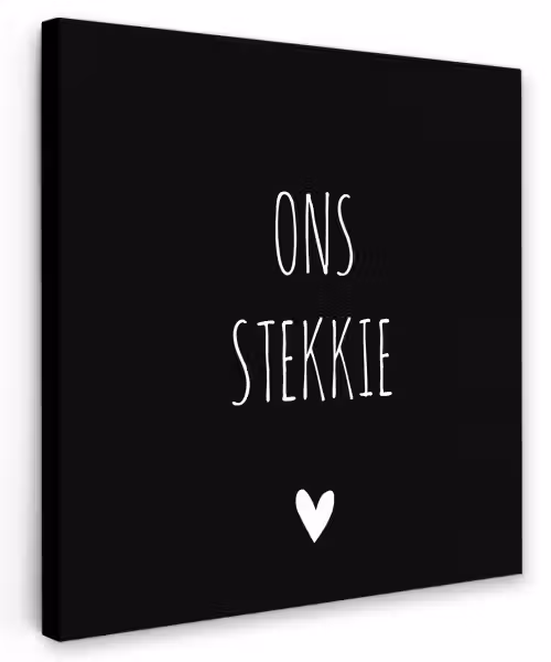 Quotes - Stekkie - Ons stekkie Tuinposter op houten frame 2 cm dik klein -3d