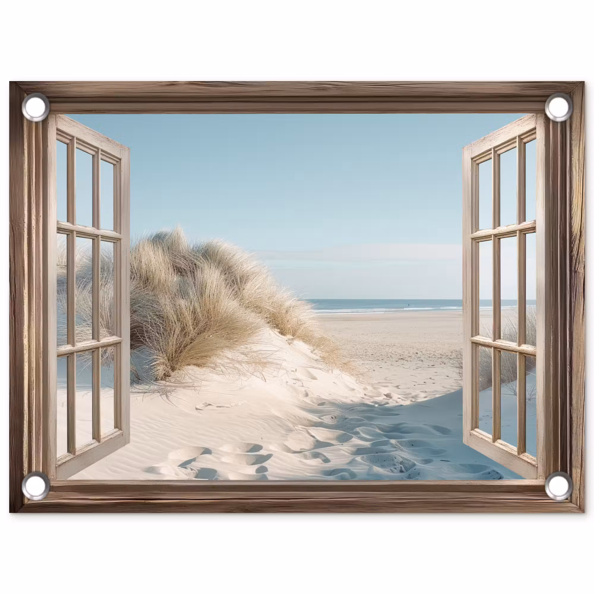 Gartenposter - Aussicht - Hochgras - Dünen - Meer - Landschaft