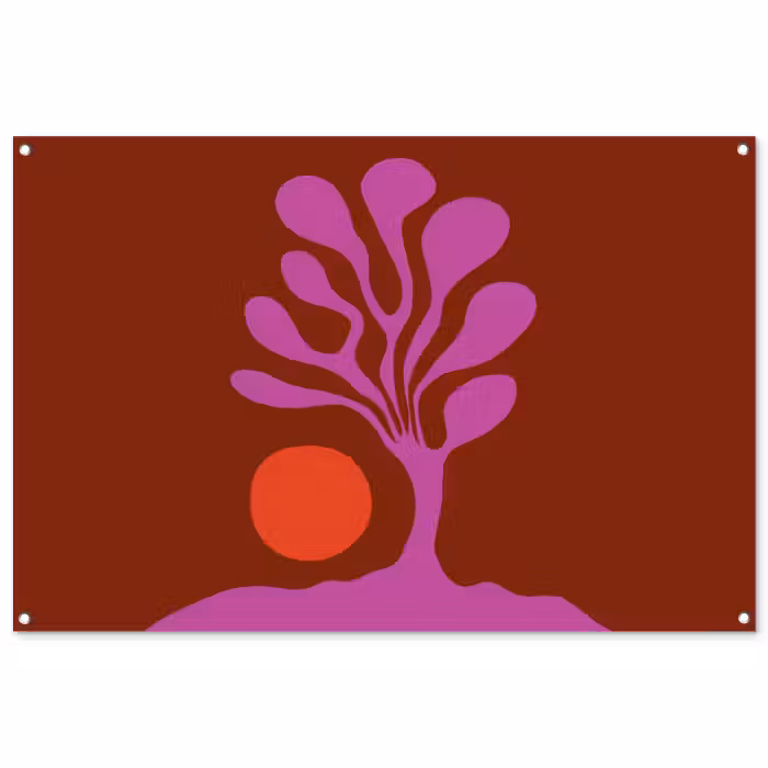 Gartenposter - Baum - Lila - Kreis - Fließend