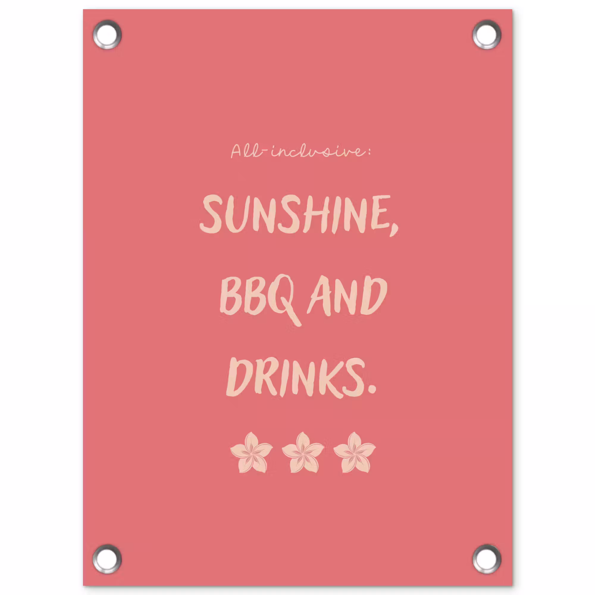Gartenposter - BBQ - Zitat - Rosa - Sommer