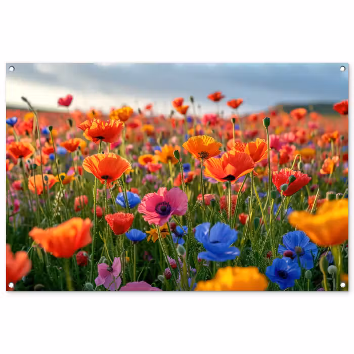 Gartenposter - Blumenwiese in voller Blüte