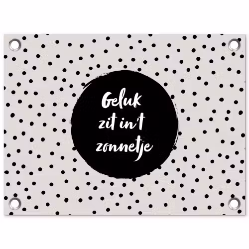 Geluk zit in 't zonnetje - Quotes - Tekst - Zomer tuinposter los doek klein -3d