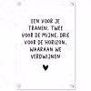 De horizon waaraan we verdwijnen - Quotes - Spreuken - Bløf tuinposter los doek klein -3d