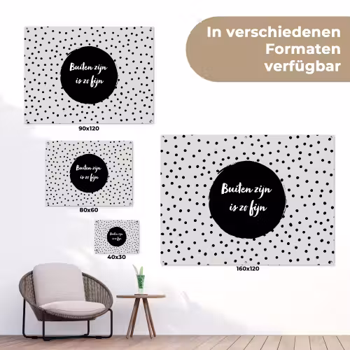 Buiten zijn is zo fijn - Quotes - Buiten - Tekst tuinposter los doek klein -Xsfeer9_DE