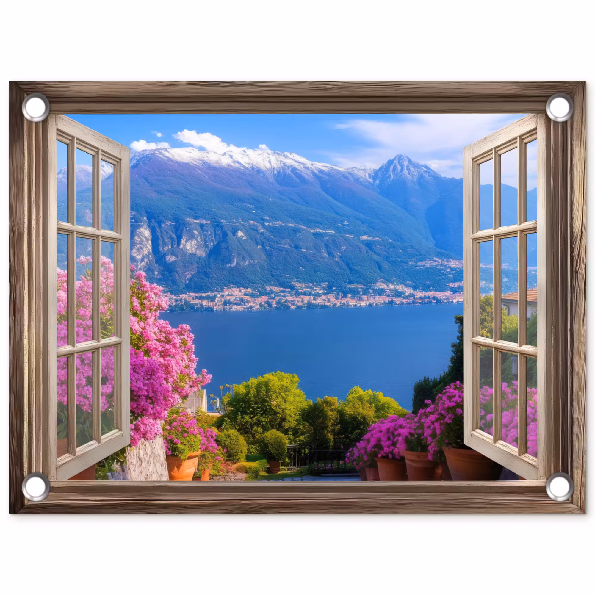 Gartenposter - Durchblick - Berg - Landschaft - Ausblicke - See