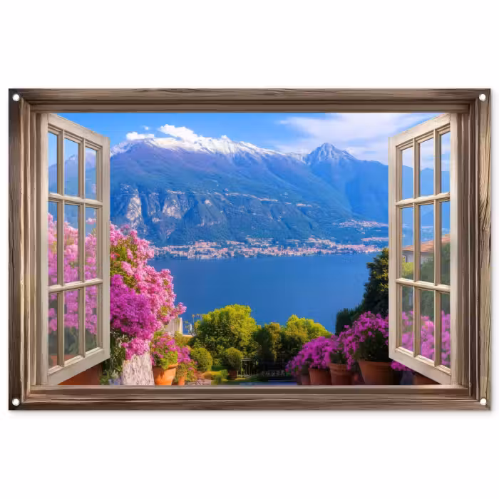 Gartenposter - Durchblick - Berg - Landschaft - Ausblicke - See