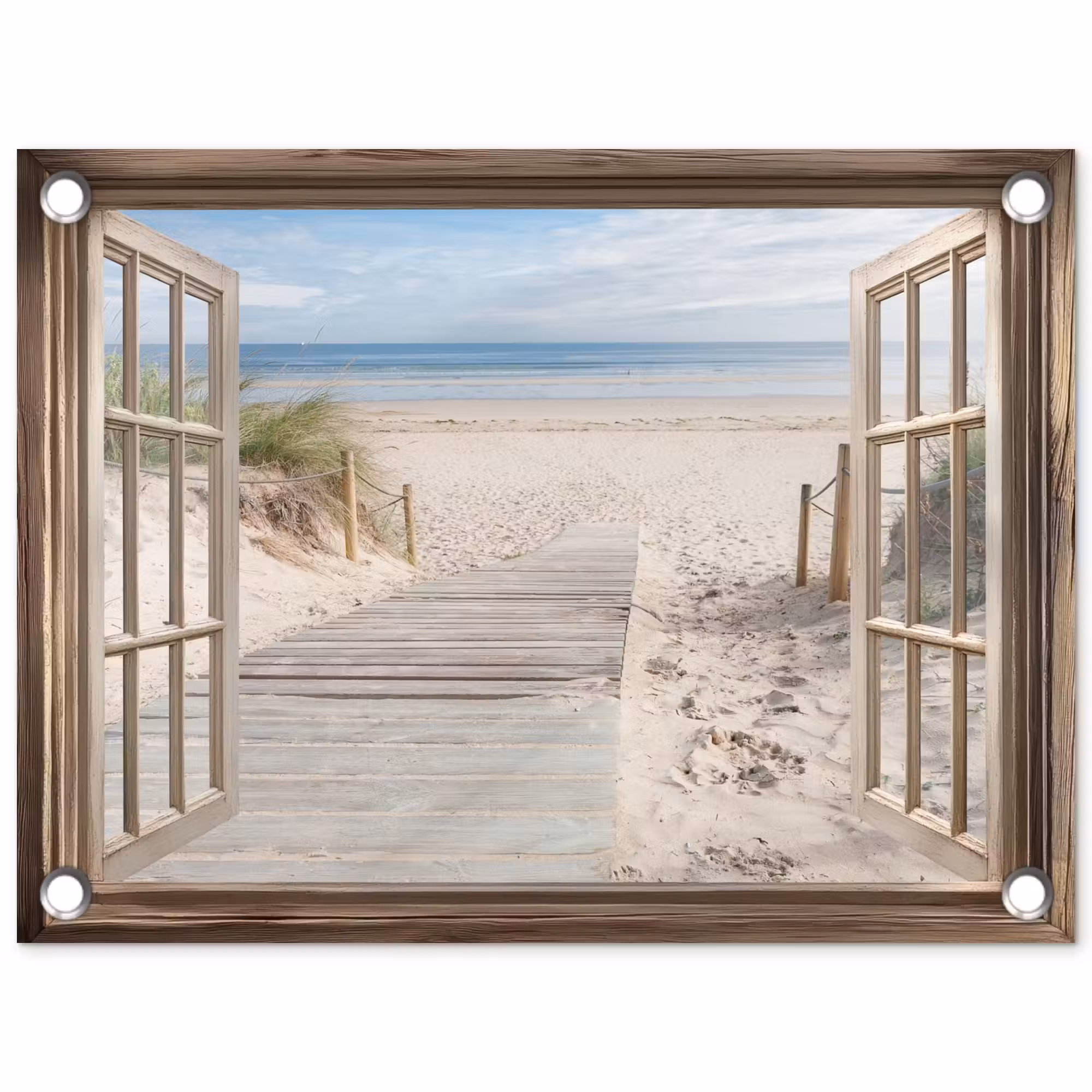 Gartenposter - Durchblick - Strand - Dünen - Weg - Landschaft