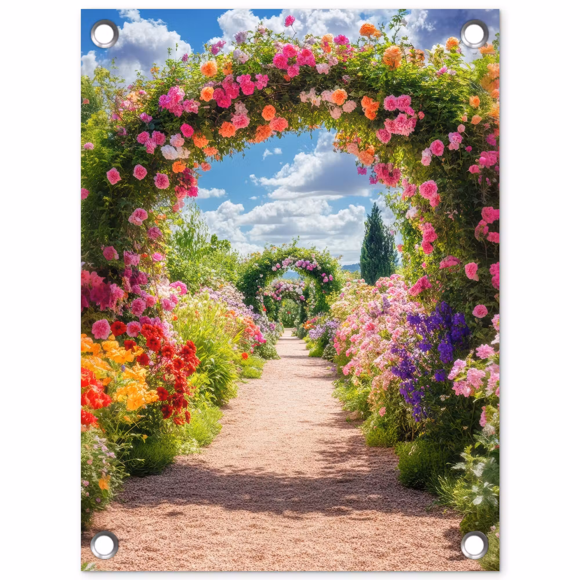 Gartenposter - Durchsichtig - Blumen - Farbenfroh - Natur