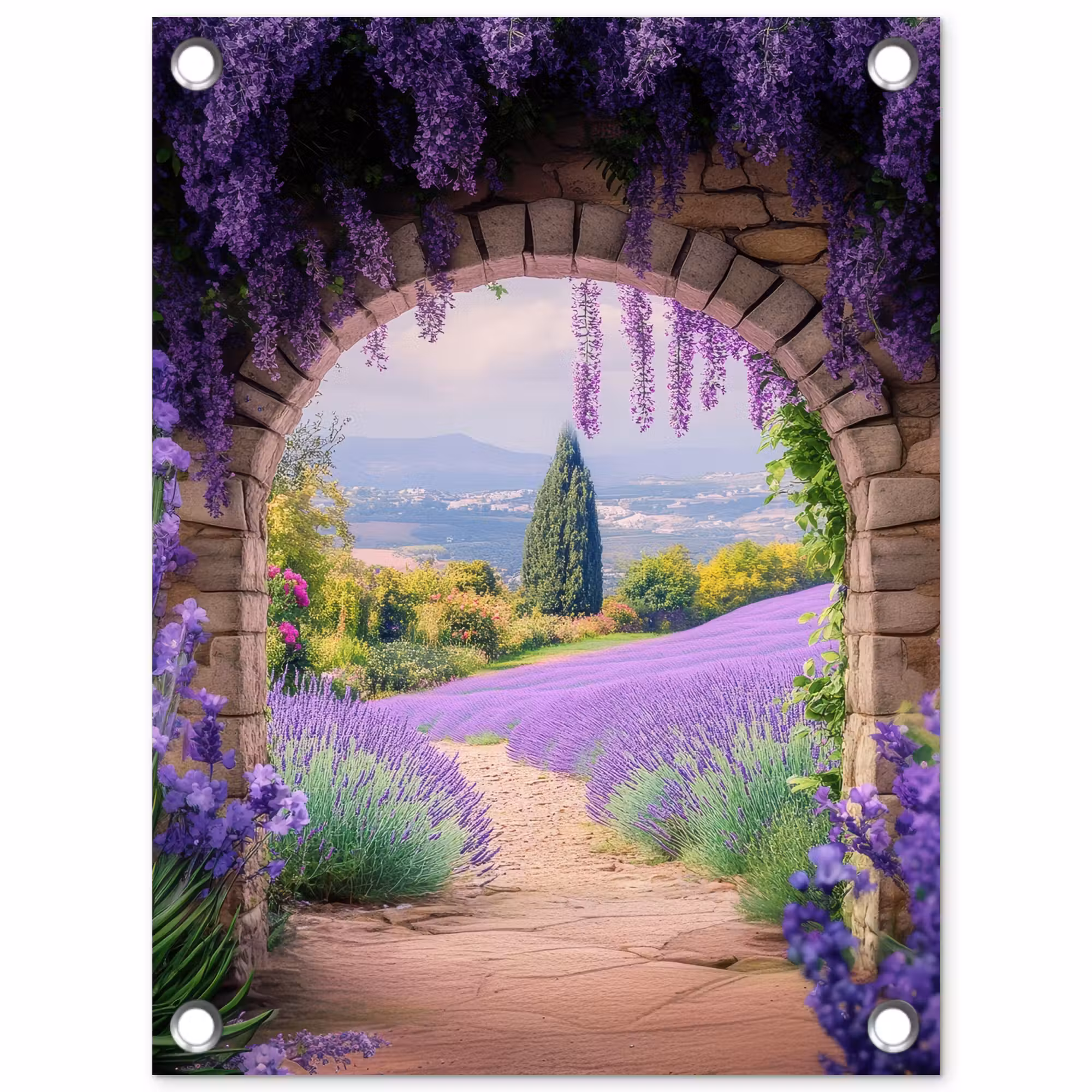 Gartenposter - Durchsichtig - Lavendel - Blumen - Lila - Gateway
