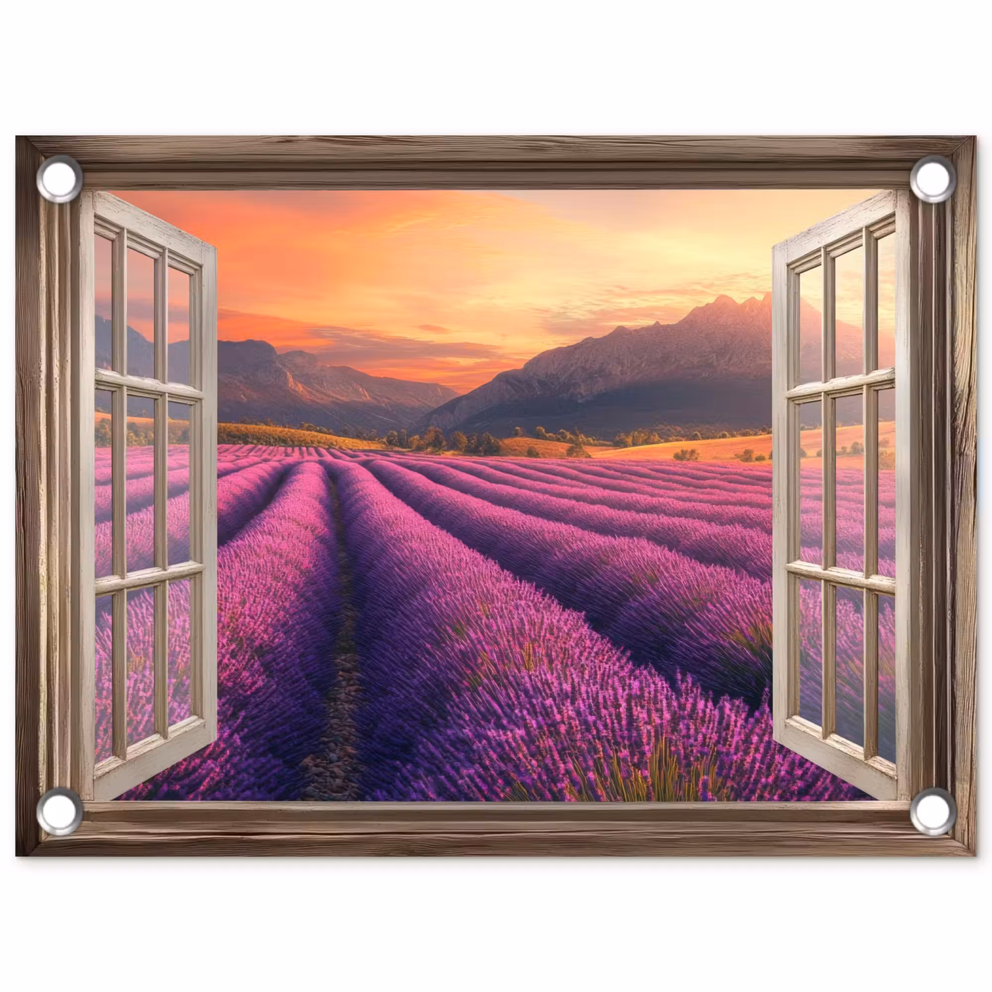 Gartenposter - Durchsichtig - Lavendel - Landschaft - Blumen - Lila