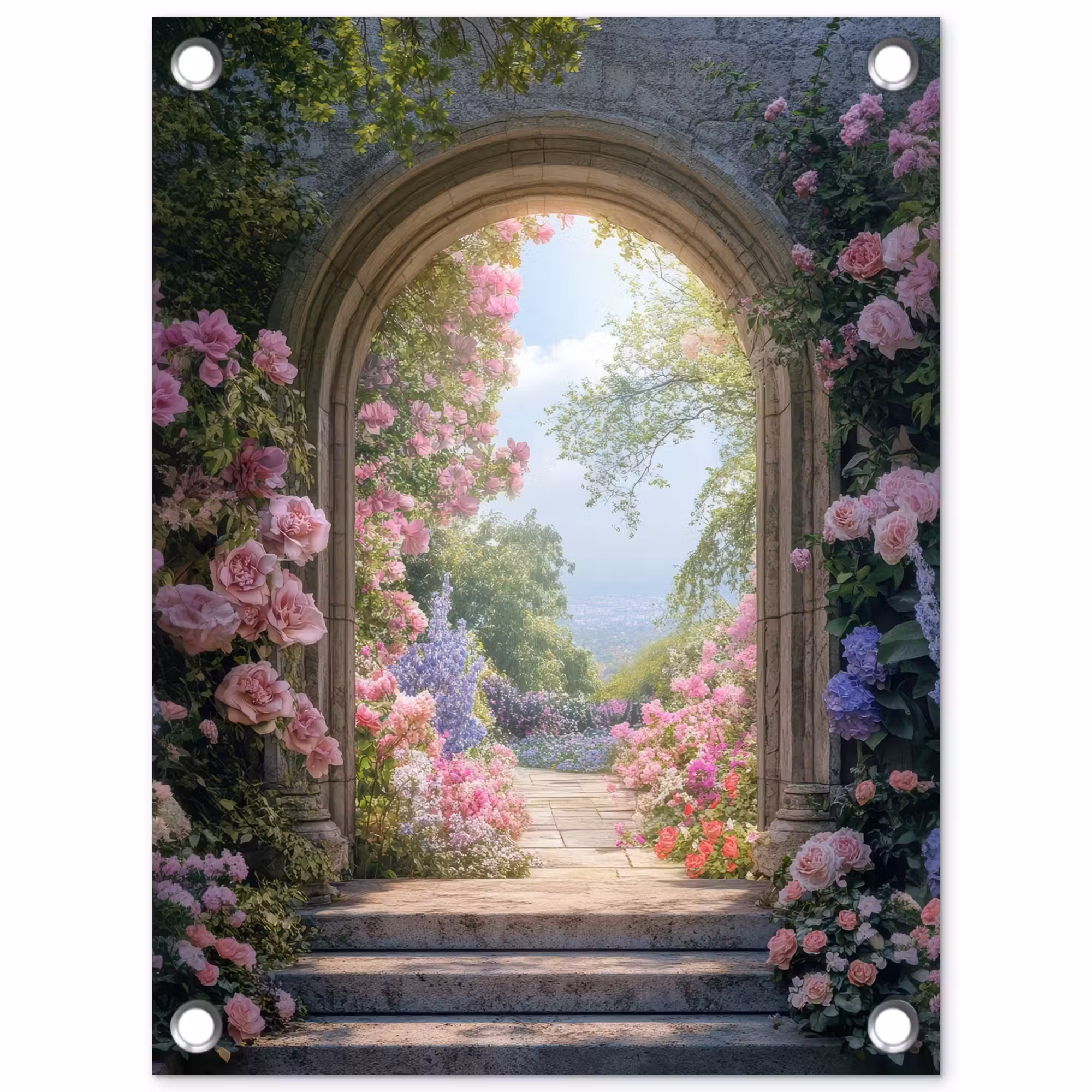 Gartenposter - Durchsichtig - Rosen - Vintage - Blumen