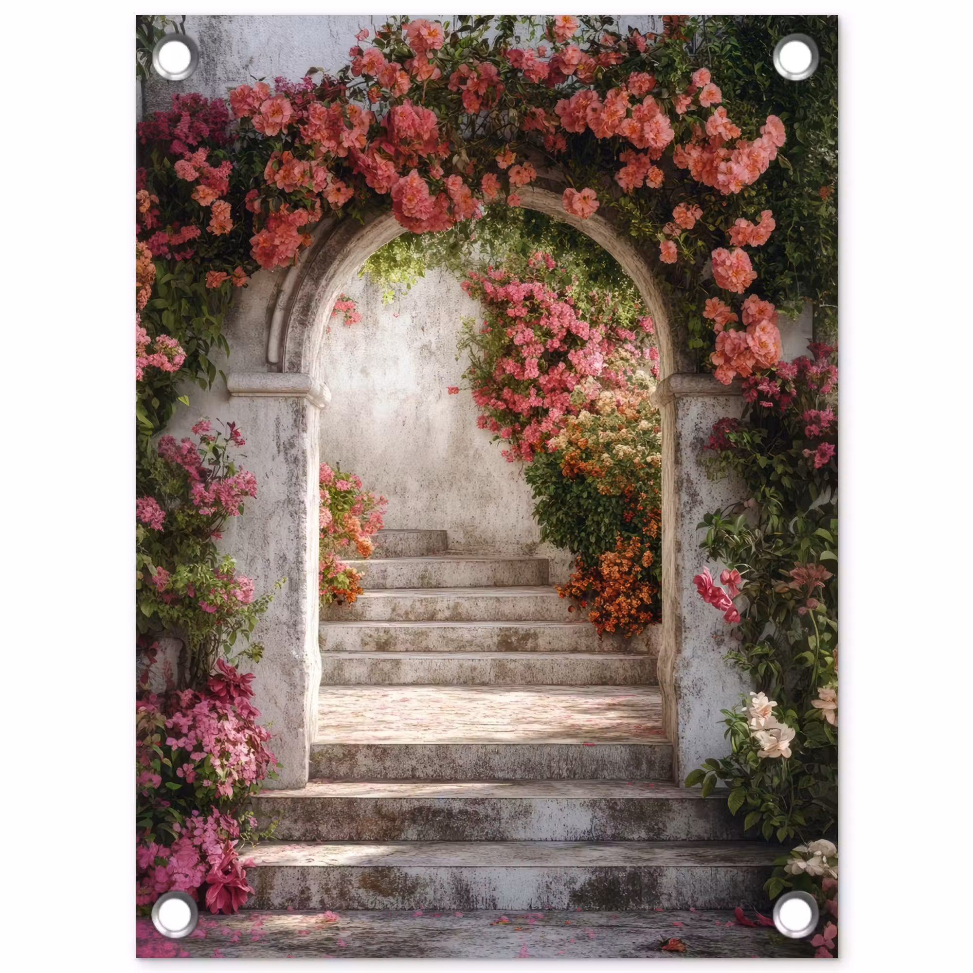Gartenposter - Durchsichtig - Rosen - Vintage - Tor