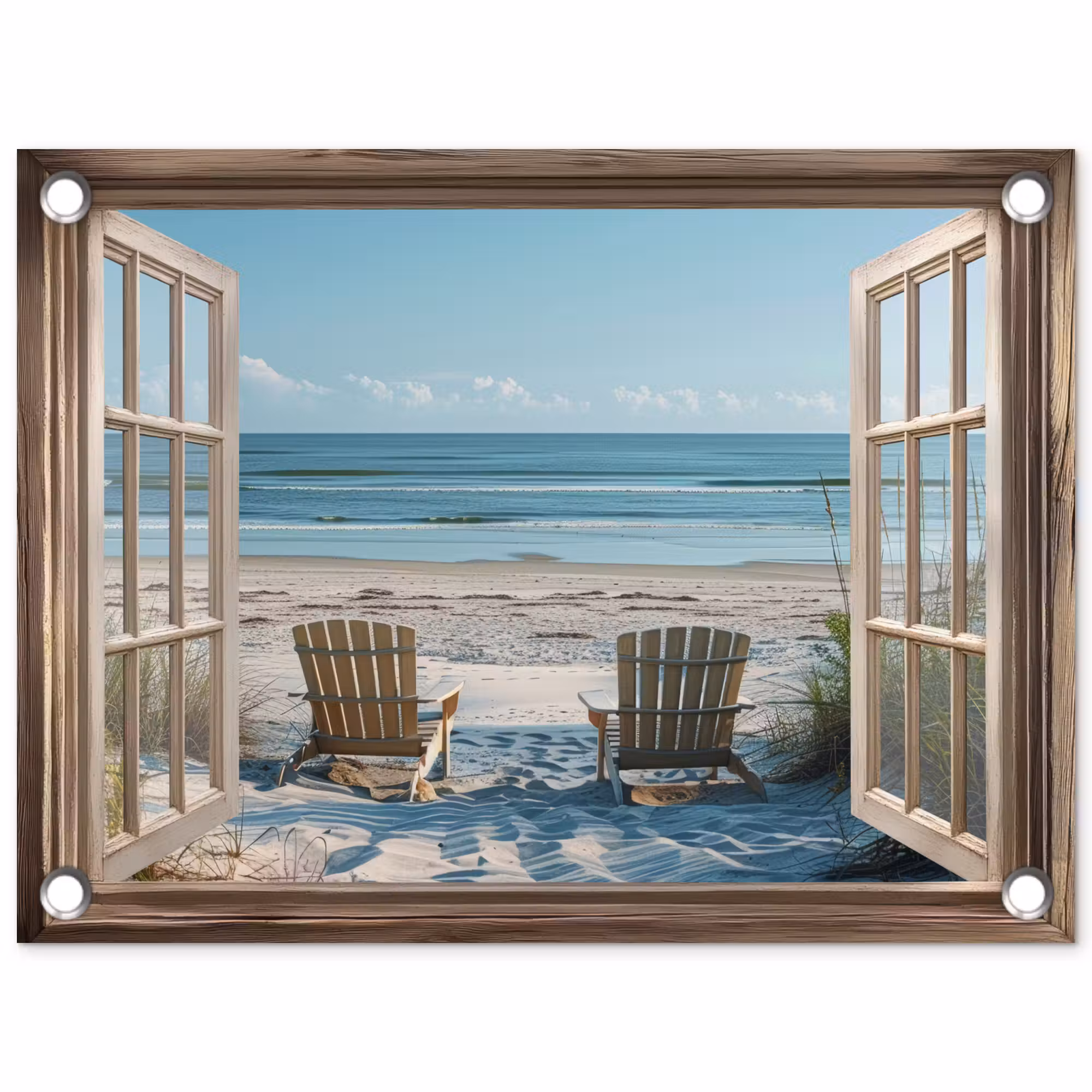 Gartenposter - Durchsichtig - Strandkörbe - Dünen - Meer - Natur