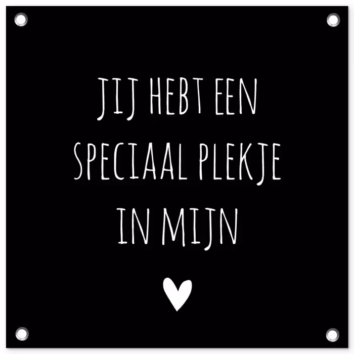 Een speciaal plekje in mijn hart - Quotes - Spreuken tuinposter los doek klein -3d