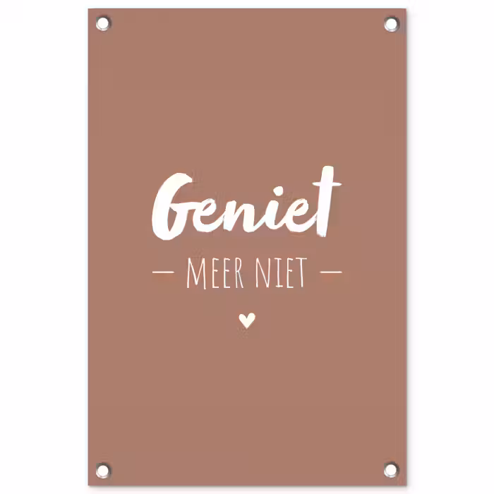 geniet-roze-2-3 tuinposter los doek klein -3d