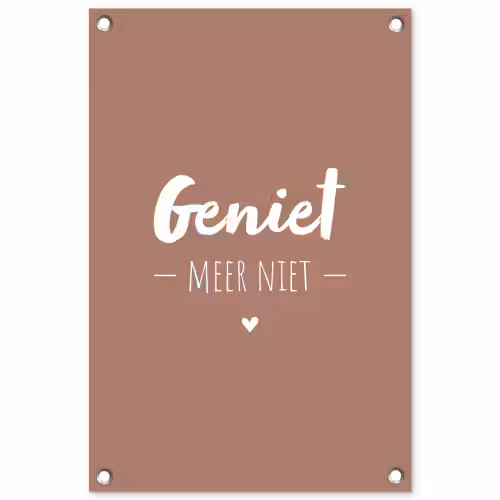geniet-roze-2-3 tuinposter los doek klein -3d