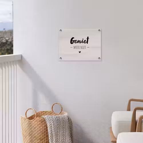 Geniet, meer niet - Quotes - Tekst - Genieten tuinposter los doek klein -sfeer8